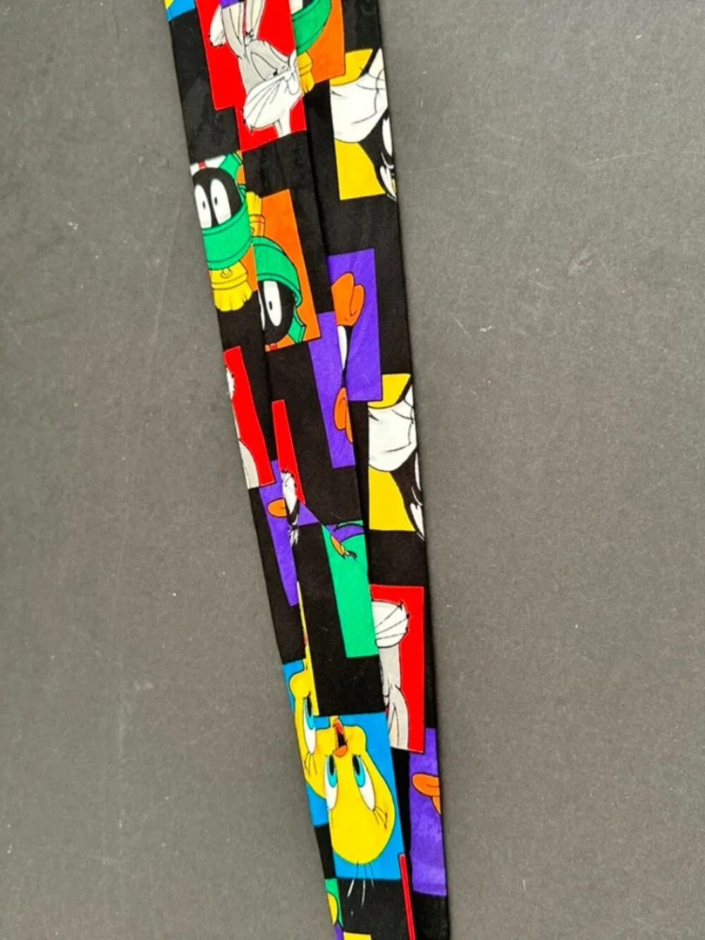 Looney Tunes Characters Colorblock Vintage Mens Tie
